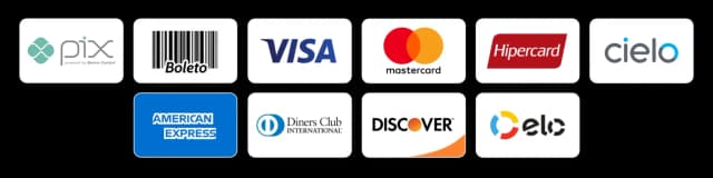 Visa, Mastercard, Elo, etc.